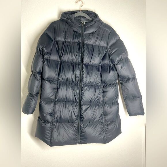 Eddie Bauer Women's Hooded Jacket Black Puffer Down Coat  Size XXL EB550 - Picture 1 of 16